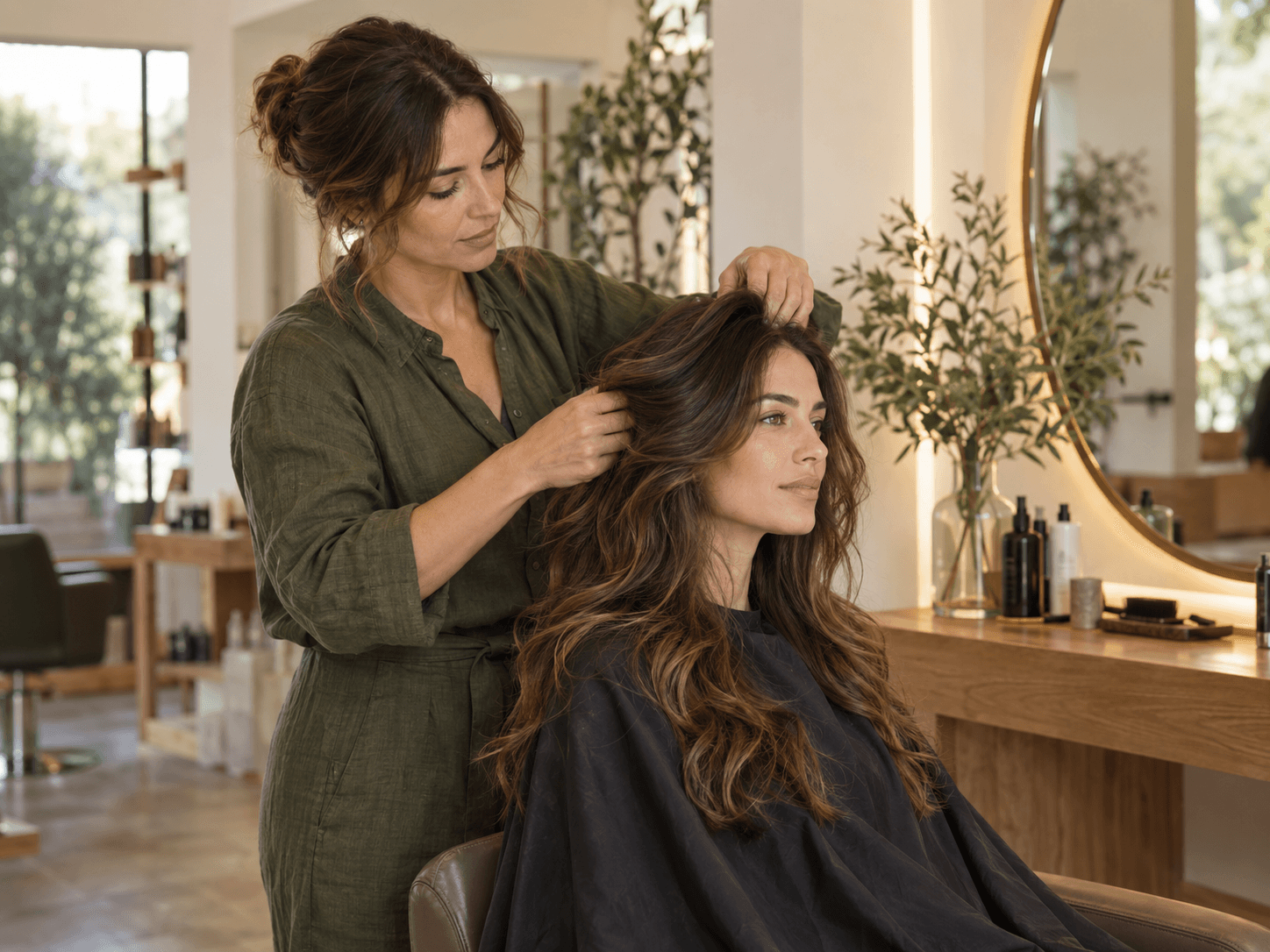 Cliente atendido durante un arreglo de barba